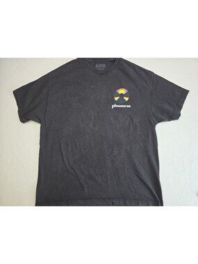 Pleasures Graphic T-Shirt XL Black Rainbow Print Cotton
